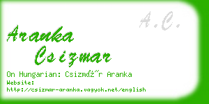 aranka csizmar business card